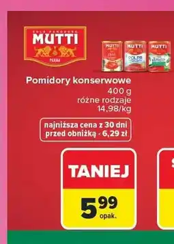Carrefour Pomidory konserwowe Mutti Polpa oferta