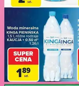 Carrefour Woda mineralna Kinga Pienińska Niegazowana oferta