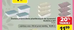 Carrefour Zestaw pojemników plastikowych do żywności BranQ Rukkola Set oferta