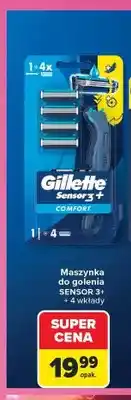 Carrefour Maszynka do golenia Gillette Sensor 3+ + 4 wkłady oferta