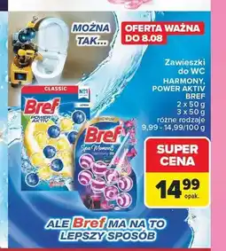 Carrefour Zawieszki do WC Bref Power Aktiv Lemon 2-pak oferta