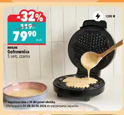 Biedronka Gofrownica Huslog 5 serc czarna oferta