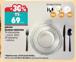 Biedronka Zestaw sztućców Ambition srebrne 24 elementy oferta