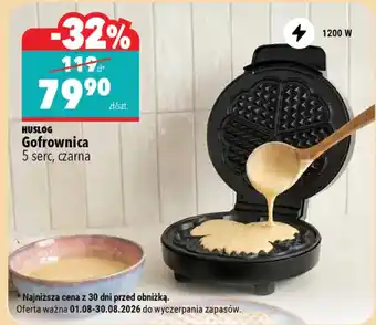 Gofrownica 5 serc, czarna