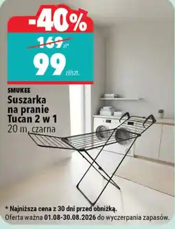 Biedronka SMUKEE Suszarka na pranie Tucan 2 w 1 20 m, czarna oferta