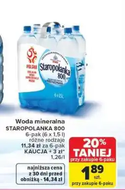 Carrefour Woda mineralna STAROPOLANKA 800 oferta