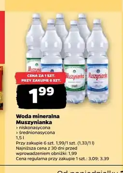 Netto Woda mineralna średnionasycona Muszynianka oferta