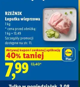 Lidl Łopatka wieprzowa Rzeźnik oferta
