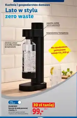 Lidl Saturator do wody gazowanej z butelką Silvercrest oferta