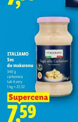 Lidl Sos do makaronu Italiamo carbonara oferta