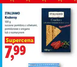 Lidl Krakersy suszone pomidory z oliwkami Italiamo oferta
