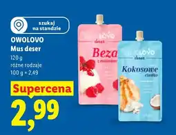 Lidl Mus deserowy Owolovo Kokosowe ciastko oferta