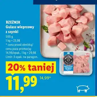 Lidl Gulasz wieprzowy z szynki Rzeźnik oferta