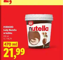 Lidl Lody Nutella w kubku Ferrero oferta