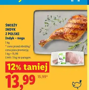 Lidl Noga z indyka Świeży Indyk z Polski oferta