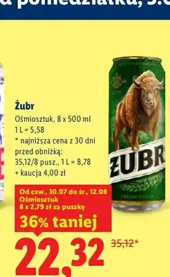 Lidl Piwo Żubr 8-pak oferta