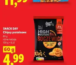 Lidl Chipsy proteinowe z soczewicy Snack Day smak BBQ oferta