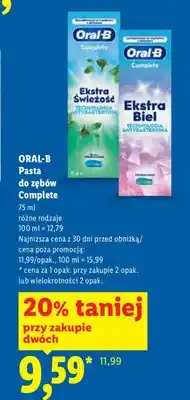 Lidl Pasta do zębów Oral-B Complete Ekstra Świeżość oferta
