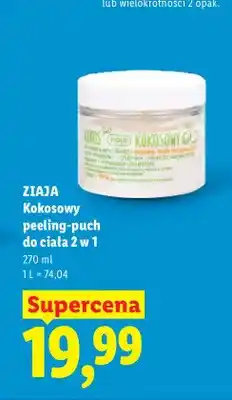 Lidl Kokosowy peeling-puch do ciała 2 w 1 Ziaja oferta