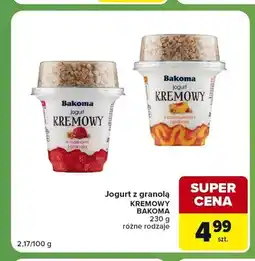 Carrefour Express Jogurt z granolą Bakoma Kremowy z brzoskwiniami oferta