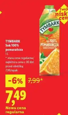 Lidl TYMBARK Sok 100% pomarańczowa oferta