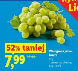 Lidl Winogrona jasne luzem oferta