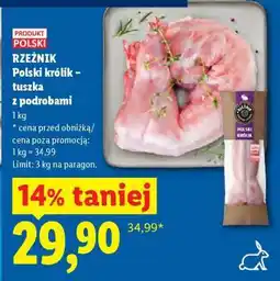 Lidl Rzeźnik Polski królik – tuszka z podrobami oferta