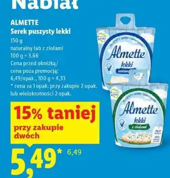 Lidl Almette Serek puszysty, lekki oferta