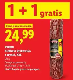 Lidl PIKOK Kiełbasa krakowska z szynki, XXL oferta