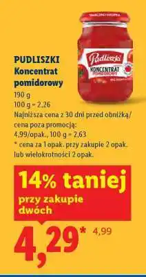 Lidl PUDLISZKI Koncentrat pomidorowy oferta