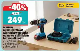 Biedronka POWERLINK Akumulatorowa wiertarkowkrętarka udarowa z silnikiem bezszczotkowym oferta