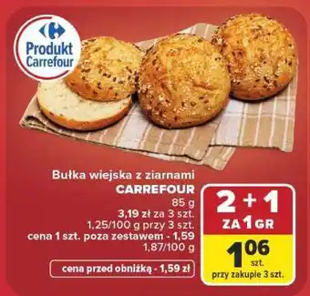 Carrefour Bułka wiejska z ziarnami oferta
