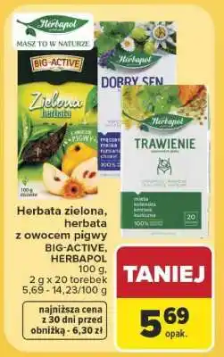 Carrefour Herbata zielona, herbata z owocem pigwy oferta