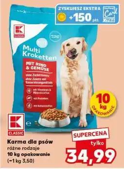 Kaufland Karma dla psów różne rodzaje 10 kg opakowanie (=1 kg 3,50) oferta