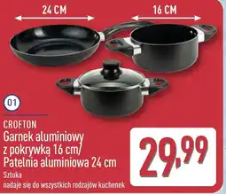 ALDI Crofton Garnek aluminiowy z pokrywką 16 cm/ Patelnia aluminiowa 24 cm oferta