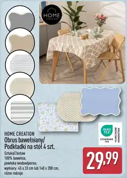 ALDI HOME CREATION Obrus bawełniany/ Podkładki na stół 4 szt. oferta