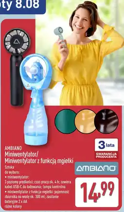 ALDI Ambiano Miniwentylator z funkcją mgietki oferta