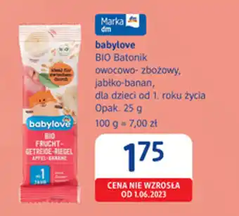 Babylove BIO Batonik owocowo-zbożowy jabłko-banan