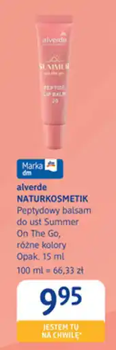 dm drogerie markt alverde NATURKOSMETIK Peptydowy balsam do ust Summer On The Go oferta