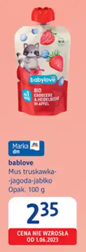 dm drogerie markt bablove Mus truskawka-jagoda-jabłko oferta