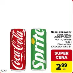 Carrefour Market Napój gazowany COCA-COLA, CHERRY COKE, FANTA, SPRITE oferta