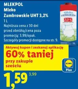 Lidl Mleko Zambrowskie UHT 3,2% oferta