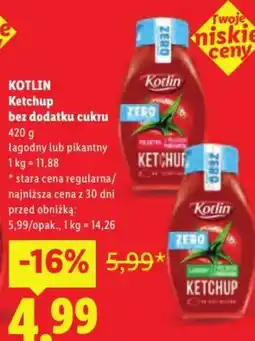 Lidl Kotlin Ketchup bez dodatku cukru oferta