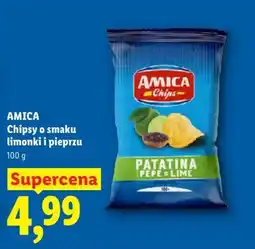 Lidl AMICA Chipsy o smaku limonki i pieprzu oferta