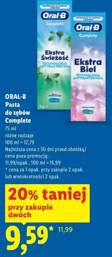 Lidl Pasta do zębów Oral-B Complete oferta