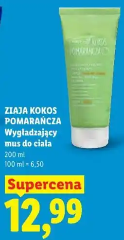 Lidl Ziaja Kokos Pomarańcza Wygładzający mus do ciała oferta