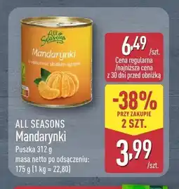 ALDI Mandarynki w syropie All Seasons oferta