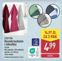 ALDI Ręczniki kuchenne z mikrofibry CROFTON 3-pak oferta