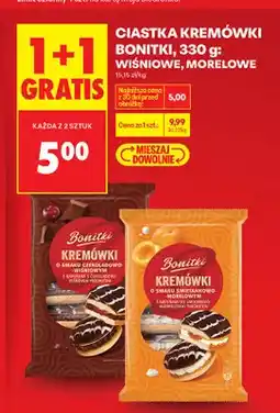Biedronka Ciastka kremówki Bonitki wiśniowe oferta