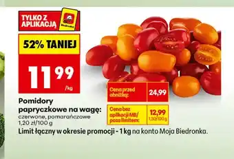 Biedronka Pomidory papryczkowe pomarańczowe na wagę oferta